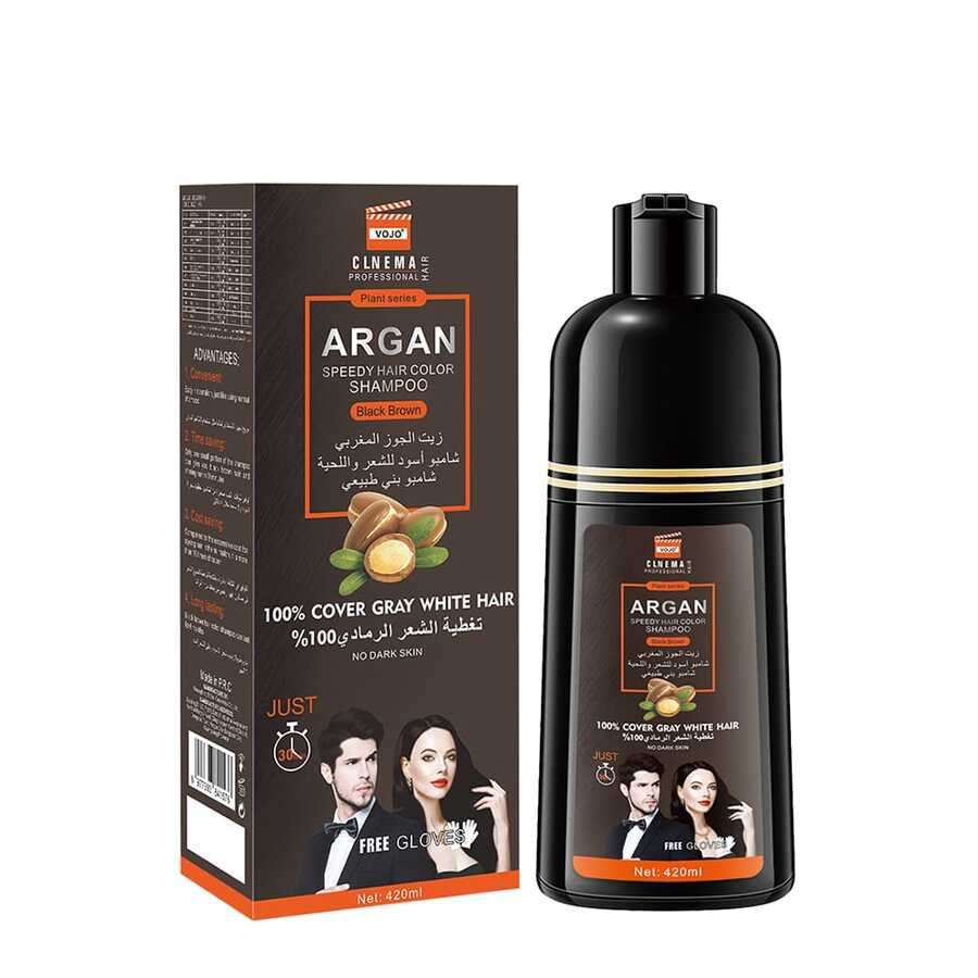 VOJO 1 Chai 420ml Thuốc nhuộm tóc nhanh màu xám phủ màu đen và nâu