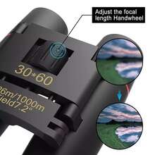 Binoculars 30x60 Zoom Outdoor Travel Compact Folding Telescope - 黑色 - 查看 4