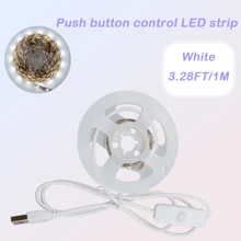 1 Bobina Striscia Luminosa LED 2835 Luce Bianca Calda con Interruttore a Pulsante - Alimentata USB, Bassa Tensione Sicura, Illuminazione Durevole per Fai-da-Te, Camere da Letto, Mobili, Cassettiere e altre Decorazioni