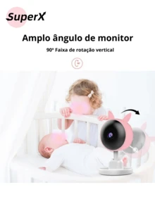 Monitor Baby HD: Visão Noturna + Sensor de Temperatura - Entrada do Brasil (220V) - Visão 4