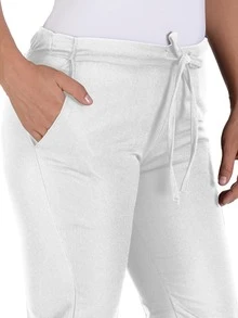 Pantalón Antifluido de Corte Recto con Jareta y 3 Bolsillos | Prenda Resistente a Líquidos y Manchas | Diseño Versátil y Funcional | Ideal para Uso Médico, Uniformes y Actividades Cotidianas | Tejido Ligero y de Secado Rápido | Ajuste Cómodo y Duradero | Disponible en Blanco, Borgoña, Fucsia, Lavanda, Marino, Negro, Púrpura, Verde Olivo | Tallas CH a XG - Blanco - Ver 2