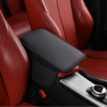 1pc Car Leather Center Console Armrest Pad Mat With Storage Bag, Thin & Suitable For All Seasons - View 3