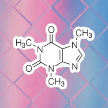 咖啡因分子结构乙烯基贴纸 - 可重复使用，自粘贴纸，适用于笔记本电脑、水瓶、笔记本、咖啡杯、书桌、科学实验室装饰，是化学爱好者、学生和剪贴簿用品的理想之选。 - 彩色 - 查看 2