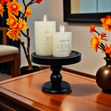 Rustic Wooden Round Display Pedestal - Wedding, Birthday, Home Decor, Candle Holder Tray, Tabletop Decorative Stand