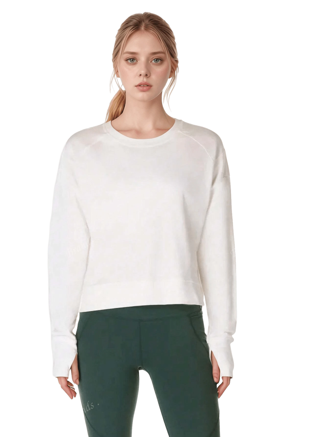 After Class Crop Sweatshirt - Black - Lily White - View 1