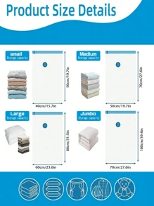 20/10/8/5/1pcs Vacuum Compressed Storage Bags, Travel Organizer Bags, Reusable Vacuum Bags Save 80% Space For Jacket, Shirt, Quilt, Pants, Home, Dorm, Closet, Bedroom, Bathroom, Travel, Back To School, Organizer, Wardrobe, White T-Shirt, Black Pants, Women Winter Clothes, Dress