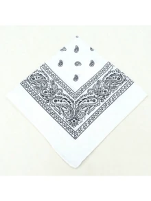 بندانا بطول 21 إنش مصنوع من البوليستر مزخرف بنقشة البيزلي متميزة بتصميم سريع الجفاف وماص للعرق، اختيار مثالي للهدايا