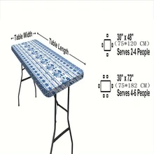 1pc Bohemian Floral Printed Elastic Table Cover, Lightweight And Washable, Suitable For Family Gatherings, Outdoor Decor, Festivals, Indoor/Outdoor Use - Multicolor - View 4