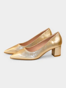 Fashion Comfortable High Heels For Party & Wedding - Gold - View 3