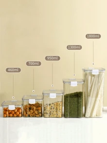 1 Pc Acrylic Grain Container Storage Can, Sealed Food Storage Container, Suitable For Kitchen And Pantry Organization, Grain Storage Container Set - Clear - View 3