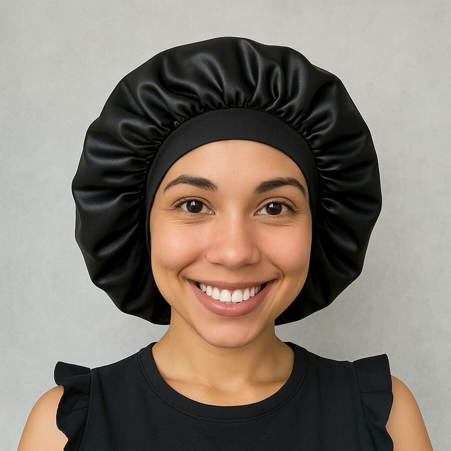 Satin Cap With Adjustable Band – Prevents Frizz And Hair Breakage