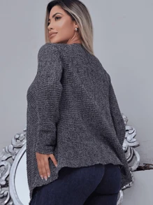 Cardigan Tricot Feminino Kimono Tricô Casaco Bucle Otimo Caimento