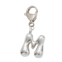 Bubble Silver Letter Cute Necklace Pendant Bag Charm - Lucky Crystal Pendant, Letter A-Z, Best Match For Spring/Summer, Shiny Alloy Bag Charm - Perfect Gift
