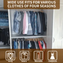 10pcs Wooden Hangers, Heavy Duty Non-Slip Coat Hangers For Jackets, Suits And Pants, With Bar And Notches - Multicolor - View 5