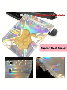 100 piezas/30 piezas/10 piezas/1 pieza Bolsas OPP autosellantes con cierre hermético iridiscente láser, bolsas de empaque repetible para joyería, bolsas de regalo, envoltura navideña