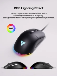 FANTECH فأرة ألعاب سلكية من FANTECH، ذات أزرار ماكرو RGB قابلة للبرمجة 6 بدقة 7200 بكسل في البوصة تصميم مريح لمسك الأظافر، لبداية الألعاب على أنظمة ويندوز، كبل 6 أقدام، حساس بصري دقيق للألعاب، باللون الأسود/الوردي/الأبيض