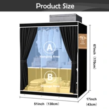 1pc Large Capacity Portable Wardrobe Closet, Easy Assembly Cloth Storage Cabinet For Home, Rental House, Dorm Bedroom, 65" Portable Closet Wardrobe Clothes Rack Storage Organizer,Portable Closet Storage Organizer Clothes Wardrobe Dustproof Non-Woven Fabric8-Drawer Dresser For Bedroom – Fabric Storage Drawers For Clothes, Organizer With Wooden Top, Steel Frame, Gold Handles, Leather Finish, Gray Storage Cabinet For Closet, Entryway, Living Room, Nursery, Dorm
