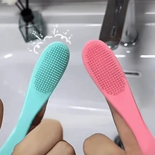 1PC Silicone Nose Brush For Cleaning Pores, Facial Wash Brush With Soft Bristles, Facial Cleanser Brush With Soft Nose Tips, Finger Cots Brush For Removing Blackheads, Silicone Brush