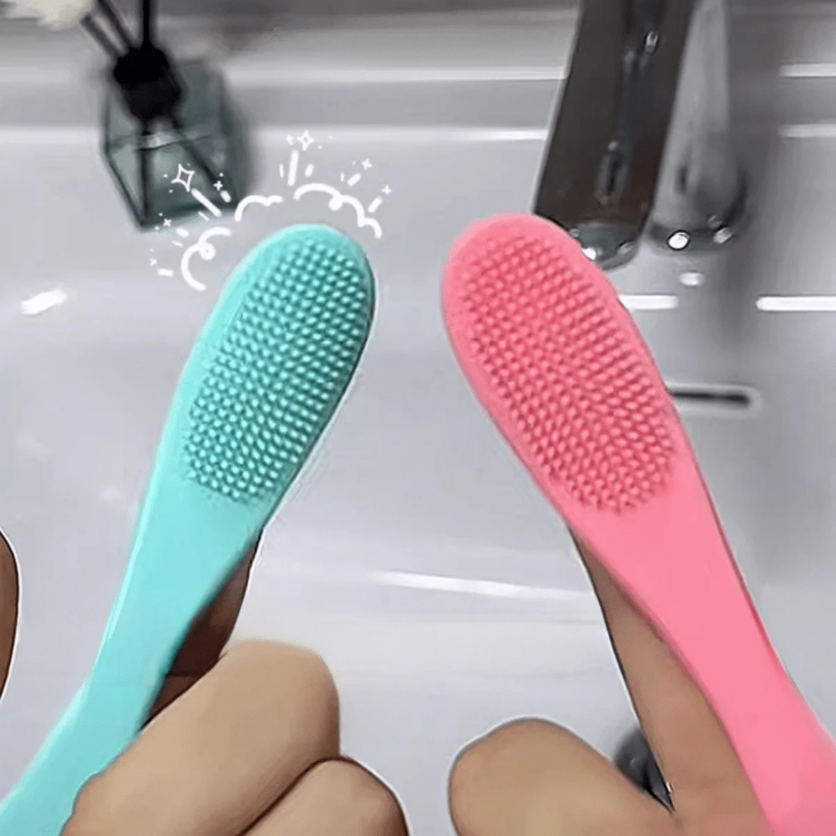 1PC Silicone Nose Brush For Cleaning Pores, Facial Wash Brush With Soft Bristles, Facial Cleanser Brush With Soft Nose Tips, Finger Cots Brush For Removing Blackheads, Silicone Brush