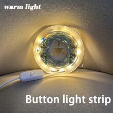 1 Bobina Striscia Luminosa LED 2835 Luce Bianca Calda con Interruttore a Pulsante - Alimentata USB, Bassa Tensione Sicura, Illuminazione Durevole per Fai-da-Te, Camere da Letto, Mobili, Cassettiere e altre Decorazioni