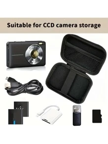 1pc Portable CCD Camera Protective Case, Compact Design, Waterproof Material, Ideal For Outdoor Photography Enthusiasts And Travelerscharger Case Office Must Haves Digital Bag Cable Camerabag Electronic Data Cable Organizer Storage Power Bank Cover Forwallet Travel Camera Bag Women Man Child's Christmas Gifts Essential Teacher Supplies Waterproof Lightweight Large Capacity Portable Accessories