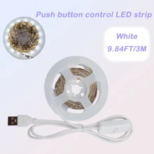 1 Bobina Striscia Luminosa LED 2835 Luce Bianca Calda con Interruttore a Pulsante - Alimentata USB, Bassa Tensione Sicura, Illuminazione Durevole per Fai-da-Te, Camere da Letto, Mobili, Cassettiere e altre Decorazioni