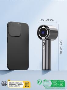 AOYI Portable Fan Handheld, Mini Turbo Fans, Summer Personal Cooling Fan, 1-100 Speed Adjustable, 1800mAh Rechargeable Battery, Strong Wind, Digital Display, For Work, Study, Home, Office, Travel, Beach, Vacation