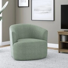 Mainstays Boucle Swivel Chair Olive - Olive as pic - View 7