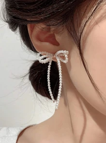 1 Pair Pearl & Butterfly Flower Tassel Earrings