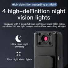 1个1080p可穿戴运动相机，具备音频、视频、夜视功能，内置可充电电池，待机时间长，镜头可180度旋转，适用于个人旅行、步行和执法录像。 - 黑色 - 查看 8