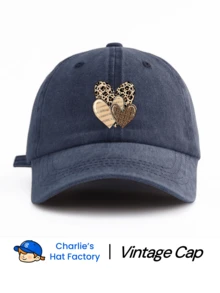 1 件心形印花水洗棒球帽，经典休闲时尚复古柔软吸汗带可调节尺寸轻质防晒多功能复古爸爸帽，适合户外运动日常穿着派对度假，可作为送给妻子妈妈奶奶和朋友的母亲节礼物 - Hearts - 查看 10