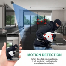 1 pieza Cámara WiFi, con micrófono incorporado, cámara portátil, cámara recargable por USB, cámara con sensor de movimiento, monitoreo de movimiento DV, visión nocturna para , cámara de vigilancia de video adecuada para mascotas familiares. - Negro - Ver 7