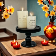 Rustic Wooden Round Display Pedestal - Wedding, Birthday, Home Decor, Candle Holder Tray, Tabletop Decorative Stand