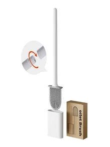 Soft Rubber Toilet Brush Bathroom Cleaning Brush, Crevice-Free Cleaning Brush, Detachable Handle Space-Saving Wall-Mounted Brush, Soft Rubber Toilet Brush Crevice-Free Cleaning Brush