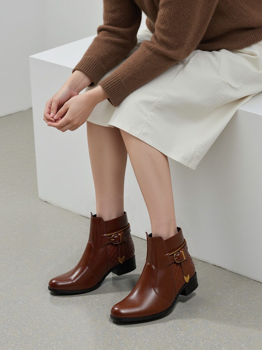 Women Fashion Boots - Rỉ Nâu - Xem 1