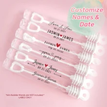 Personalized Wedding Bubble Labels [LABELS ONLY, Tubes Are NOT Included] Personalized Wedding Favor Labels, Custom Pvc Stickers, Pvc Custom Logo, Bachelorette Stickers, Bridal Shower Gift, Create Your Own Sticker, Forever Love, Wedding Decoration - Clear PVC Stickers - View 1