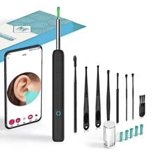 NATFIRE Wireless Ear Cleaner Intelligent Visual Ear Pick For Ear Clean Camera Ear Wax Removal Tool WiFi Ear Otoscope & 6 LED Lights Ear Scope Endoscope With 5 Pcs Silicone Ear Spoons Compatible With Iphone IPad Android Ear Digging Spoon For Home Ear Cleaning Travel Stuff, Wedding, Party, Birthday, Gifts For Men Mom Dad Friends, New Years Funny Gift