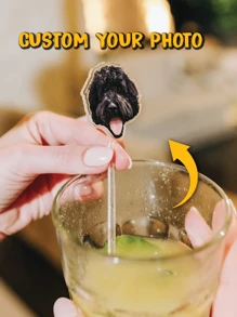 10/20 Pcs Custom Pet Drink Stirrers, Personalized Pet-Themed Stirrers, Unique Gift For Pet Lovers, Add Your Pet Photo, Cocktail & Coffee Accessories