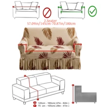 1pc Milk Silk Fabric Decorative Sofa Skirt Cover, Printed Feather Pattern, Colorful, Fits 1/2/3/4 Seater Sofa, Suitable For Spring, Summer, Autumn, Winter - Multicolor - View 15