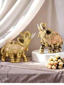 1 件大象摆件，树脂雕像，财富雕像，家庭办公室客厅咖啡店装饰，最适合桌面展示入口，最佳礼物，冬季，装饰品，家居，婚礼装饰，家居装饰，珠宝收藏盒，派对装饰情人节生日