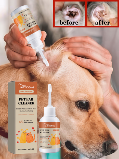 YEGBONG Pet Ear Drops Relieve Ear Discomfort For Dogs And Cats Clean Ear Wax And Remove Odors