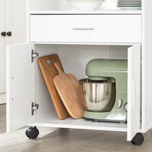 SoBuy FSB09-SCH, Mobile Kitchen Cabinet Microwave Oven Cabinet Kitchen Storage Trolley Kitchen Dining Room Storage Cabinet On Wheels, Black