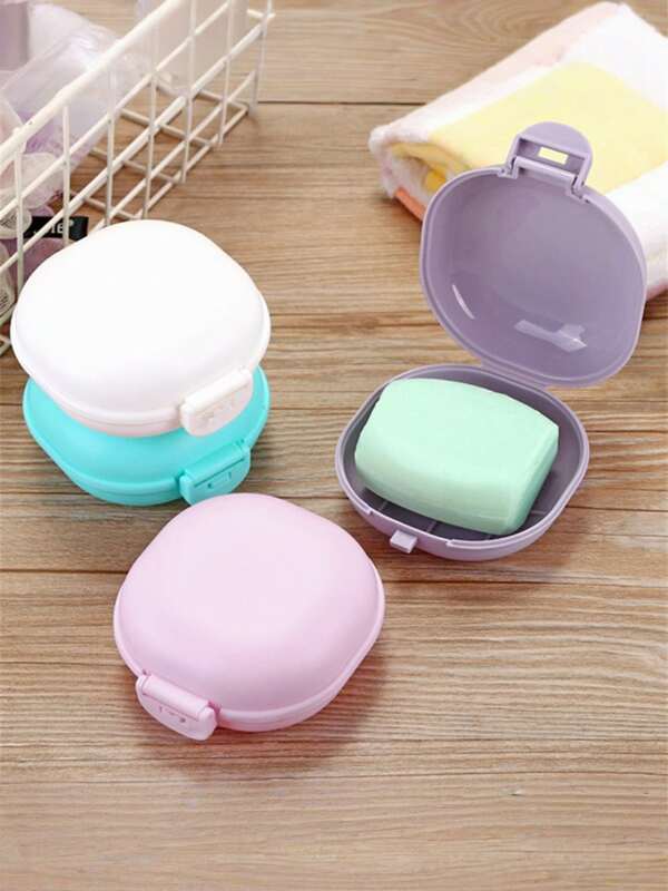 Boîte porte-savon colorée, étui, support, récipient, savon de lavage, douche, maison, salle de bain, savon scellé, étui rond, fournitures de voyage, portable, décoration de salle de bain, été, rentrée scolaire