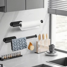 1pc Simple Kitchen/Bathroom Storage Rack, Can Be Used As Paper Towel Storage, Napkin Storage, Rag Holder,Silver/Black/Simple Version Available In Multiple Sizes And Types. Home Decoration Products, Kitchen Accessories Storage, Bathroom Storage Racks