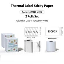 Thermal Sticker Paper Thermal Paper Label Maker Paper Label For Small Business Multi-Purpose For M110 M221 M200 M220 Printer Multisize 30/40/50/80mm Black On White Thermal Label Printer Stickers Pocket Labeling Maker - Multicolor - View 22
