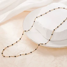 1 Peça Colar com Corrente Colorida Decorada com Contas de Aço Inoxidável, Adequado para Uso Diário de Mulheres