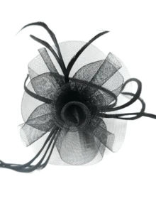 1Pc Fascinators Hats Hair Fascinator Mesh Flower & Feather Ribbon Wrapped Alice Band Wedding Races - Multicolor - View 13