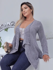 Women's Knitted Cardigan Kimono Knitwear Bucle Coat Great Fit