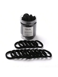 50 Stück/Glas hochelastische Haargummis für Damenfrisuren, Haargummis, Haargummibänder, Scrunchies, Haarseile, Fitness- und Sportoutfit Haarband Kopfzubehör - Schwarz - Übersicht 2