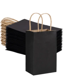 1/12pcs Random Color Brown Kraft Paper Gift Bags, Versatile DIY Bags - Multicolor - View 2